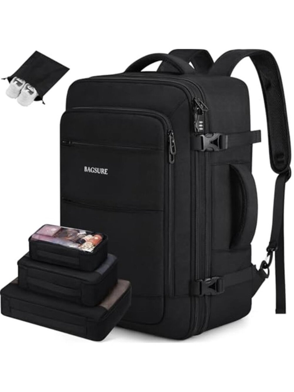 Carry On Travel Backpack 42L Laptop Backpack Expandable Flight Approved Bag
